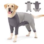 Etdane Dog Surgery Recovery Suit Dog Onesie for Female Male Dogs Medical Pet Shirt Anti Licking Adjustable Prevent Shedding Hair Patchwork Gray/XXL