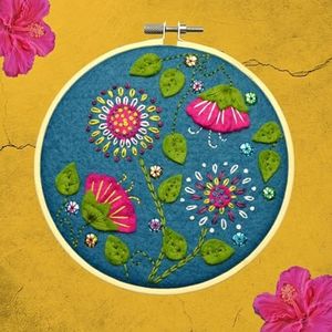 Wizardi Applique Felt Kit - Tropical Flowers APPTRO1O Corinne Lapierre