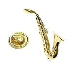 Cuff-Arts Pin Music Gold Saxophone Lapel Pin Badges Buttons Pins with a Gift Box P10227