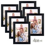 Giftgarden 5x7 Picture Frames Black 7 Pack Real Glass Front Cadre Photo Frames Set for Wall or Tabletop Display