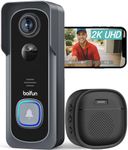 BOIFUN 2K UHD Smart Video Doorbell Camera Wireless with Chime Immediate Alarm, PIR Human Detection, Two-way Talk, Clear Night Vision, 6700mAh Rechargable Battery, IP66 Waterproof