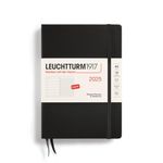 LEUCHTTURM1917 - Weekly Planner & Notebook, Hardcover, Medium (A5) 2025, Black, English