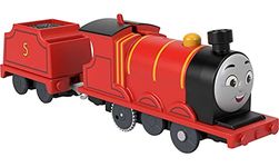 Thomas & Friends Fisher-Price James Motorized Toy Train, Battery-Powered Engine with Tender for Preschool Kids Ages 3 and Up