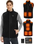 Hecusma Fleece Heated Vest for Men with Battery Pack 16000mAh 7.4V, Warming Mens Heated Vest, Fleece Heated Vest for Men Hunting, Skiing, Outdoor Motorcycling-L