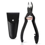 BEZOX Podiatrist Toenail Clippers, Heavy Duty Ingrown Nail Clippers for Thick Nails, Surgical Grade Stainless Steel Pordiatry Ingrwon Toenail Tools - Black