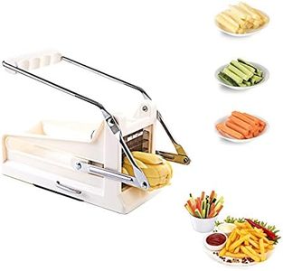 French Fry Cutter, Potato Cutter for French Fries with 2 Different Sizes Stainless Steel Blades Potato Slicer with No-Slip Suction Base