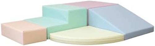 IGLU Soft Play Corner Climber Montessori Foam Blocks for Toddlers 1 yaer Old with 5 Shape Forms Equipment for Kids in Pastel Colors