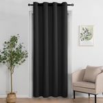 XWZO Door Curtain for Doorway Privacy and Bedroom Windows, 96 Inches Long Blackout and Thermal Insulated Room Divider Doorway Curtain Grommet Top, 1 Panel, W52 X L96, Black