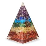 SOLAVA Original 7 Chakra Pyramid-Seven Chakra Crystal Pyramid Vastu For Home Office For Money, Health, Good Luck, Vastu Correction, Prosperity, Positivity And Chakra Healing-4 Inch