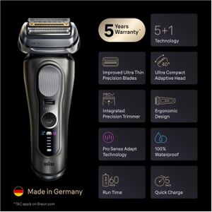 Braun Series 9 Pro+ Electric Shaver – Wet & Dry Men's Razor