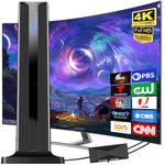 TV Antenna for Smart TV Indoor, 2024 Newest Antenna with Strong Magnetic Base, 360°&Long Range Reception TV Antenna for Local Channels, Easy Setup Antenna for TV without Cable (Black)