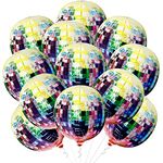 KatchOn, Multicolor Disco Ball Balloons - 22 Inch, Pack of 12 | 4D Disco Balloons for Disco Party Decorations | New Years Eve Party Supplies 2025, NYE 2025 | Last Disco Bachelorette Party Decorations