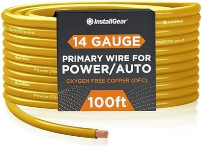 InstallGear 14 Gauge OFC Primary Remote Wire, 100-feet - Yellow | Speaker Cable for Car Speakers Stereos, Home Theater Speakers, Surround Sound, Radio, Automotive Wire, Outdoor | Speaker Wire 14 Gauge