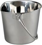 Advance Pet Products Heavy Stainless Steel Flat Side Bucket, 2-Quart