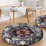 Mandala Meditation Cushion, Boho Meditation Mat, Meditation Pillows for Sitting on Floor, Cushions for Sitting in Home and Outdoor, Round Floor Pillows Cushion Seating for Yoga 22'' X 22''