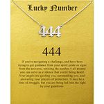 ZYAWP Lucky Number Necklace For Women Men 18K Gold Silver 111 222 333 444 555 666 777 888 999 Pendant Angel Number Necklaces Choker Chain Numerology Jewelry for Girl Boy with Message Gift Card