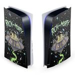 Head Case Designs Officially Licensed Rick And Morty The Space Cruiser Graphics Vinyl Faceplate Sticker Gaming Skin Decal Cover Compatible With Sony PlayStation 5 PS5 Disc Edition Console