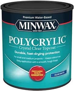 1 qt Minwax 62222 Clear Polycrylic Water-Based Protective Finish, Matte