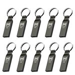 MOSDART 10 Pack 16GB FAT32 Metal USB 2.0 Flash Drive Bulk Waterproof 16G Thumb Drive Jump Drive Pen Drive Memory Stick with Keychain,Silvery