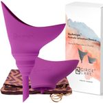 CIRCE CARE 2nd Gen SuAmiga Collapsible Female Urination Device Upgraded (Firm Top for Better Seal); Women Pee Funnel with Chic Waterproof Bag; Portable Female Urinal to Pee Standing Up (Size- Petite)