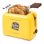 Nostalgia GCT2 Deluxe Grilled Cheese Sandwich Toaster with Extra Wide Slots, Yellow