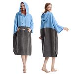 Hiturbo Changing Robe,Poncho Bath Towel with Hooded for Beach Swimming Surfing