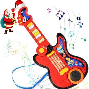 Kid Guitar, 4 in 1 Toddlers Guitar and Piano Guitar for Kids 3-5 with Strap Guitar for Toddlers 2-4 with Lullaby Projector Drum Toy Guitar for Kids Toy Toddler Guitar for 3 4 5 Year Old Boy Girl Gift
