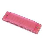 Kids Harmonica, Colorful Translucent Harmonica 10 Holes Starter Instruments Kids Music Instrument Toys (Color : Pink)