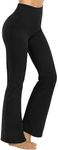 Promover Yoga Pants for Women Wide Leg Lounge Work Pants (Black,M)