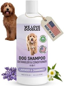4-in-1 Lavender & Chamomile Dog Shampoo Dog Shampoo, Conditioner & Detangler - Best Shampoo for Goldendoodles, Poodles & Doodles - for Matted Pet Hair - Made in The USA, 16OZ [Non-Organic]