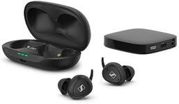 Sennheiser TV Clear Set – True Wireless Earbuds & TV Connector – Bluetooth in-Ear Headphones for TV with Ambient Awareness, Passive Noise Cancellation, Qi Wireless Charging and 37-Hour Battery Life