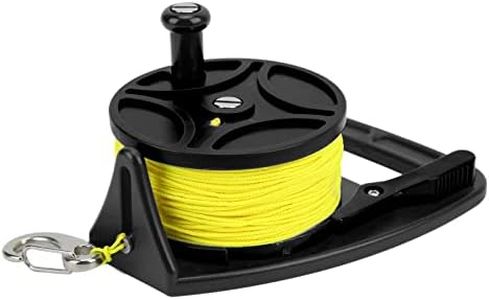 plplaaoo Speargun Reel Spear Gun for Spearfishing with Reel, Diving Reels Anchor Rope Spool Finger Reel Multi Purpose with Clip 83m Wire,Paracord Winder for Cave Exile Diving(Black Wheel), Diving