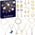 Chennyfun Jewellery Kit Advent Calendar 2024 for Girls Women, Christmas Countdown Calendar Filling 24 most popular jewellery types with Necklaces Earrings Bracelets Rings for Girls Women Xmas Gifts