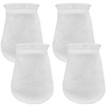 AYWFEY 4 Pcs 4 Inch Ring by 7 Inch Long Filter Socks 200 Micron, Aquarium Fiter Socks, Pool Filter Bags for Freshwater Saltwater Aquariums Fish Tank, Sump Filter Socks, Use in Ponds Overflows