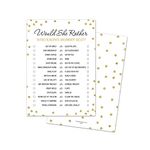 Would She Rather - Who Knows Mommy Best - Baby Shower Game - 24 count (Faux Gold Glitter on White)