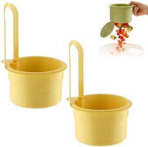Sink Strainer Basket, Multifunctional Drainage Basket Kitchen Drain Storage Basket Hanging Press Automatic Dumping Kitchen Draining Baskets Faucet Hanging Strainer Baskets (Yellow, 2pcs)