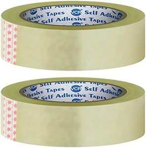VCR Self Adhesive Transparent Cello Tape - 65 Meters in Length - 24mm / 1" Width - 2 Rolls Per Pack - BOPP Industrial Packaging Tape for E-Commerce Box Packing, Office and Home use