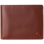 alpine swiss Mens Spencer RFID Bifold Wallet 2 ID Windows Divided Bill Section Smooth Leather Comes in a Gift Box Tan