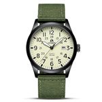 Mens Watches Military Watch Field Watch Analog Quartz Watches for Men Waterproof Wrist Watches with Date Nylon Band Army Tactical Sports Watch