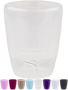 Santino Maceta para Orquídeas Ø 12cm Maceta Autorriego con Sistema de Mecha e Indicador de Nivel de Agua para Interior (Ø 12cm - 1,3L - Transparente)
