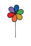 In the Breeze 12 Inch Rainbow Dazy Flower - Colorful Wind Spinner for your Yard and Garden