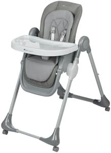 Bebeconfort Olea, chaise haute, 0 à 3 ans, 0 à 15 kg, entièrement réglable, 9 positions de hauteur et 3 d’inclinaison, nettoyage facile, 4 roues pivotantes, pliage compact, Tinted Grey