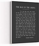 KEJPU Canvas Wall Art The Man In The Arena Metal Print,Theodore Roosevelt Quote Artwork Painting for Modern Living Room Office Decor Framed Ready to Hang 12''x18''