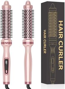 UKLISS Thermal Brush 32mm, Pro Ionic Heated Round Brush 3 in 1 Heated Curling Brush, 3 Temperatures, to Increase Hair Volume, Make Hair Smoother & Shinier & Loose Curls, Double Voltage (Rose Pink)