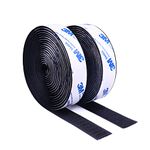 3M Double Sided Hook and Loop Tape, Self Sticky Adhesive Heavy Duty Strips Fastener, Interlocking Tape for Window Fixing, Photo, Mosquito Net, Carpets, Car and Handmade,1 inch*10ft*2rolls-Black