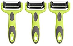 Baskety 3 in 1 Julienne Vegetable Peeler Carrot Potato Peeler Stainless Steel Fruit Peeler Potato Cabbage Cutter Vegetable Grater Kitchen Gadget (Pack of 3)