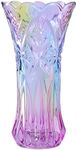 WHJY 9 inch Crystal Glass Colorful Vase for Centerpieces,Smoking, Flower Arrangements,Home Decor,Wedding or Gift Phoenix Tail Shape Thickened and Heavy