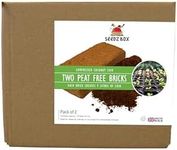 Coco Coir Compost Blocks Bricks 1.3kg 18 Litres - Pack of 2 - Peat-Free - Improves Soil Quality For Seeds & Cuttings - Mushrooms Hydroponics - Reptile Turtle Terrariums Worm Bedding - Seedzbox