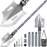 MOSFiATA Folding Camping Shovel, 40'' Axe-Type Multifunctional Military Shovel, 30 in 1 Survival Shovel with Lengthened Handle Thickened Shovelhead for Camping, Hiking, Backpacking, Gardening