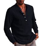 Mens Shirts Sale Clearance Cheap Mens Short Sleeve Shirts Casual Cotton Henley Striped Shirt Summer Hippie Beach T Shirts Tops Regular Fit Mens Sweatshirts Stylish T Shirts for Men Dark Blue